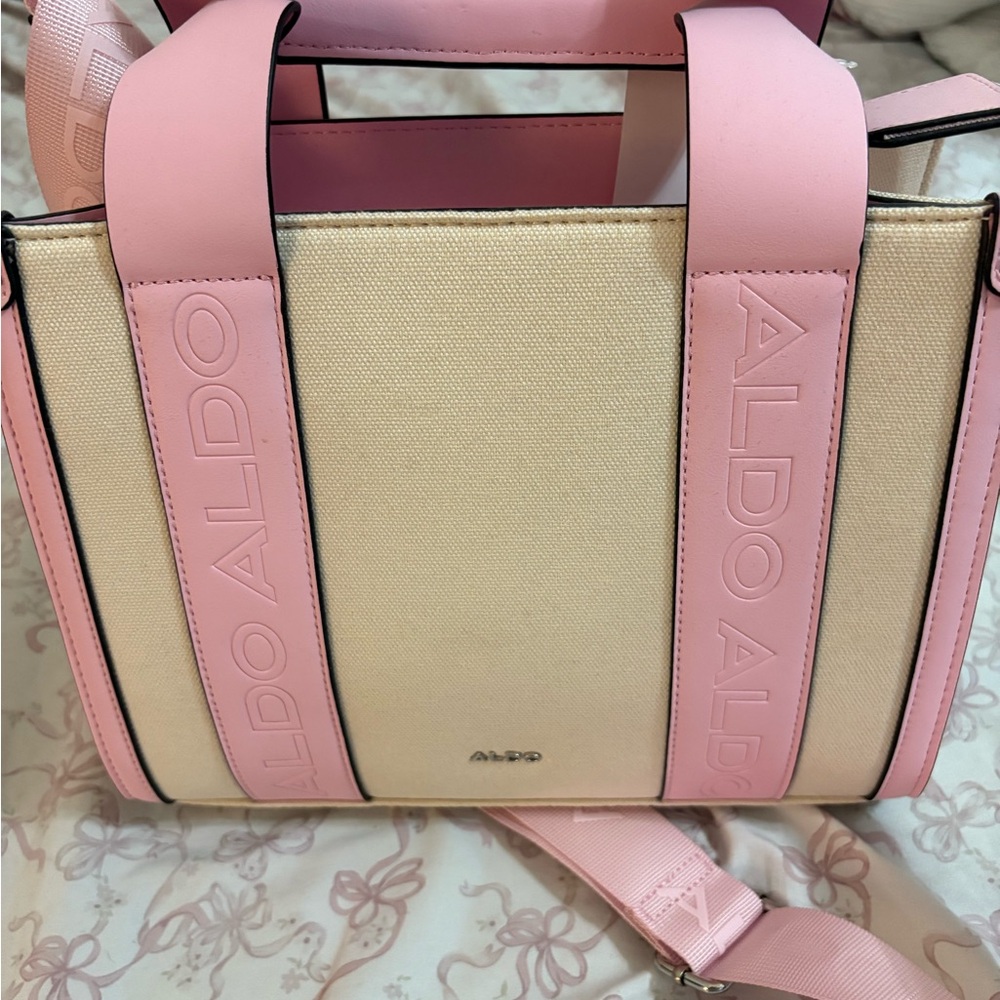 Aldo Pink and Cream Tote Bag - Picture 2 of 2